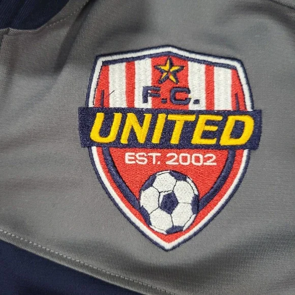Under Armour Futbolista Full Zip Jacket Mens Large Loose Blue Gray F.C. United - Picture 4 of 9